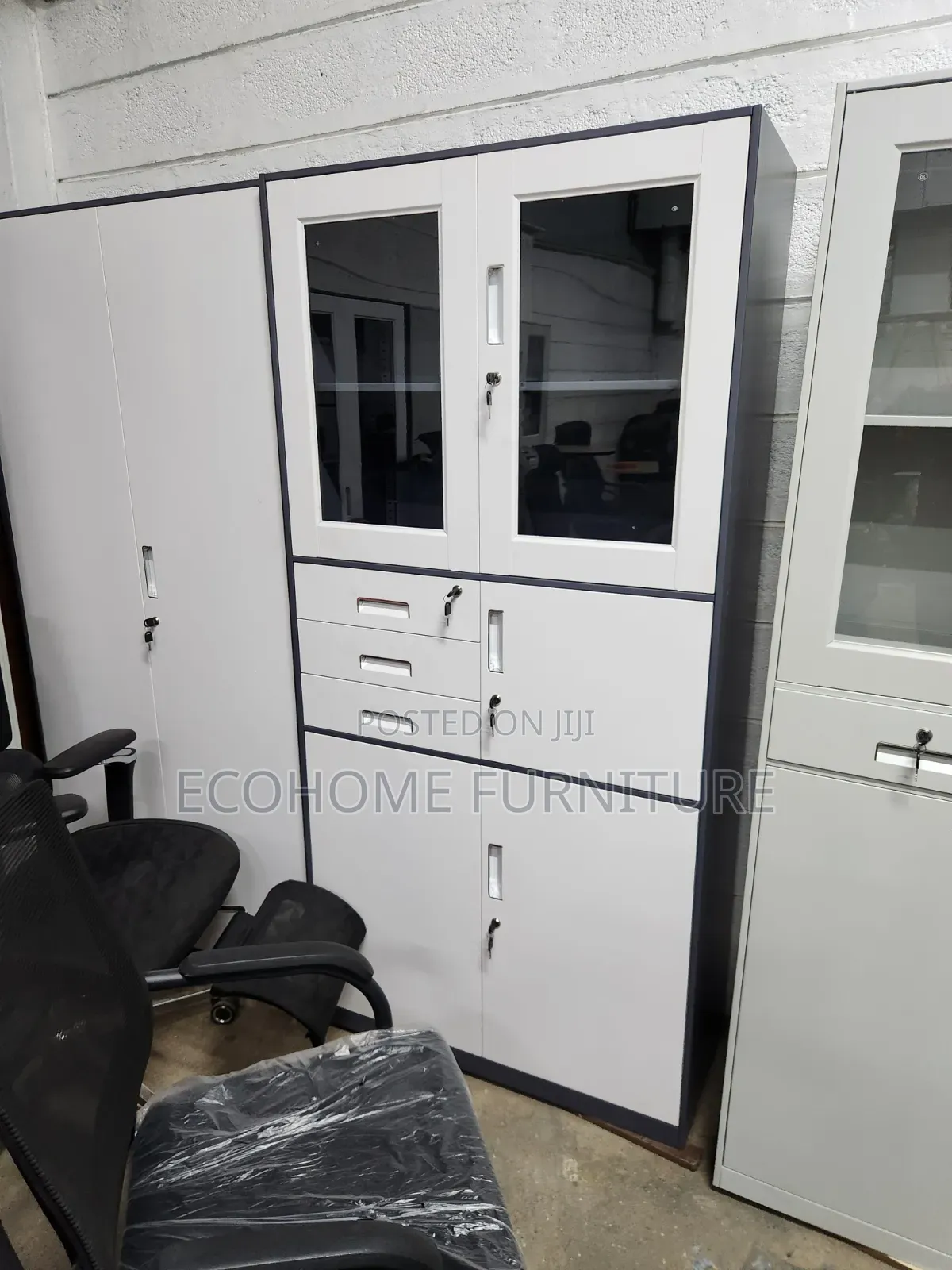 Office Cabinet – Glass Door Filing Storage Cupboard