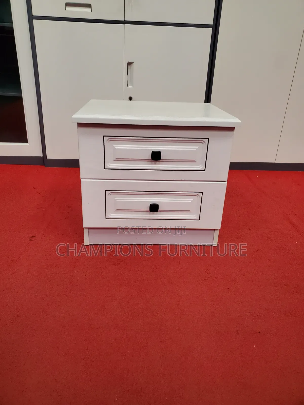 White 2 Drawer Bedside Cabinet