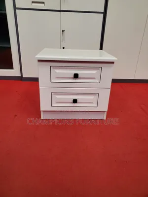 White 2 Drawer Bedside Cabinet