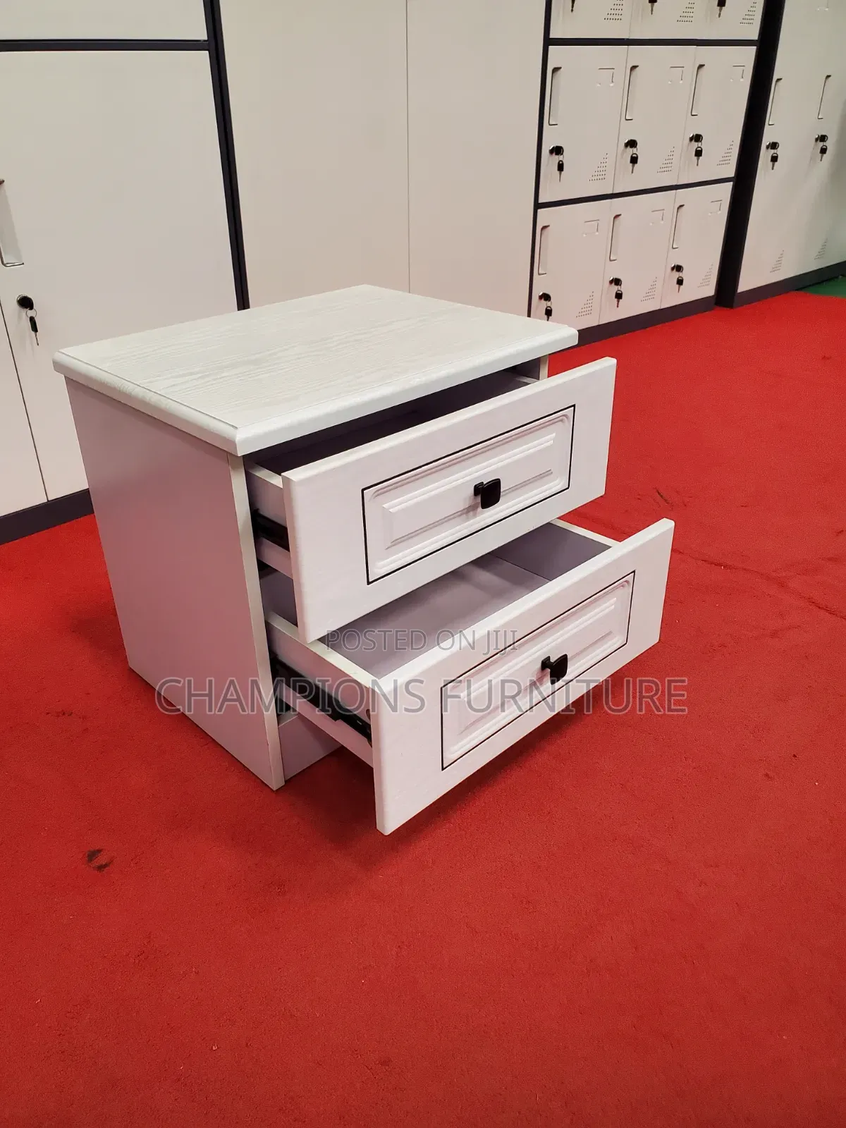 White 2 Drawer Bedside Cabinet
