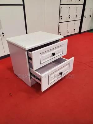 White 2 Drawer Bedside Cabinet