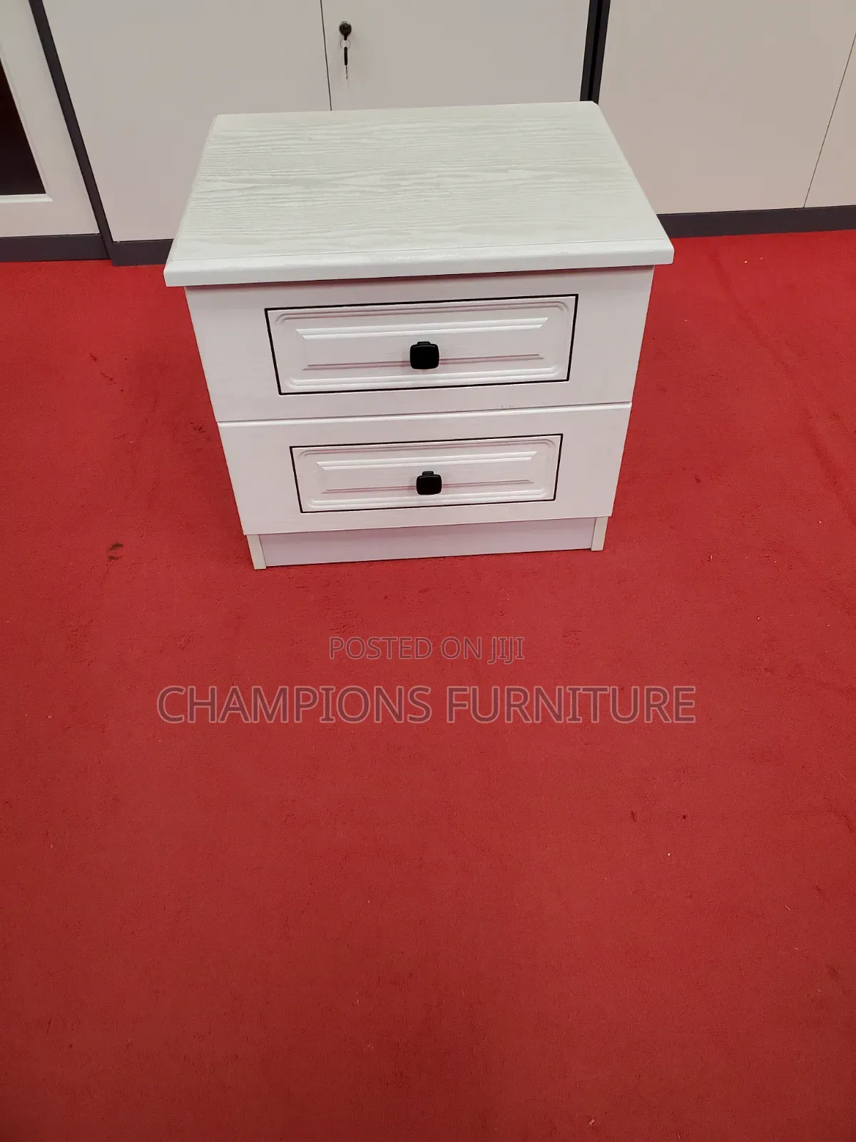 White 2 Drawer Bedside Cabinet