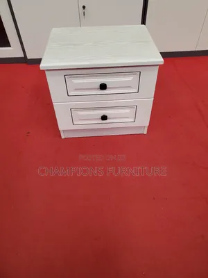 White 2 Drawer Bedside Cabinet