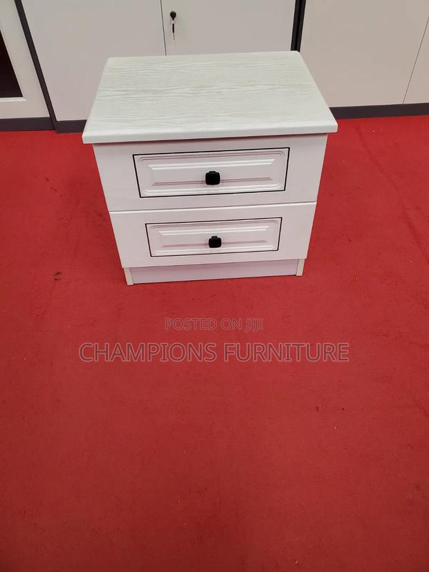 White 2 Drawer Bedside Cabinet - thumbnail 3