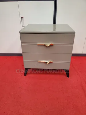 Grey 2 Drawers Nightstand