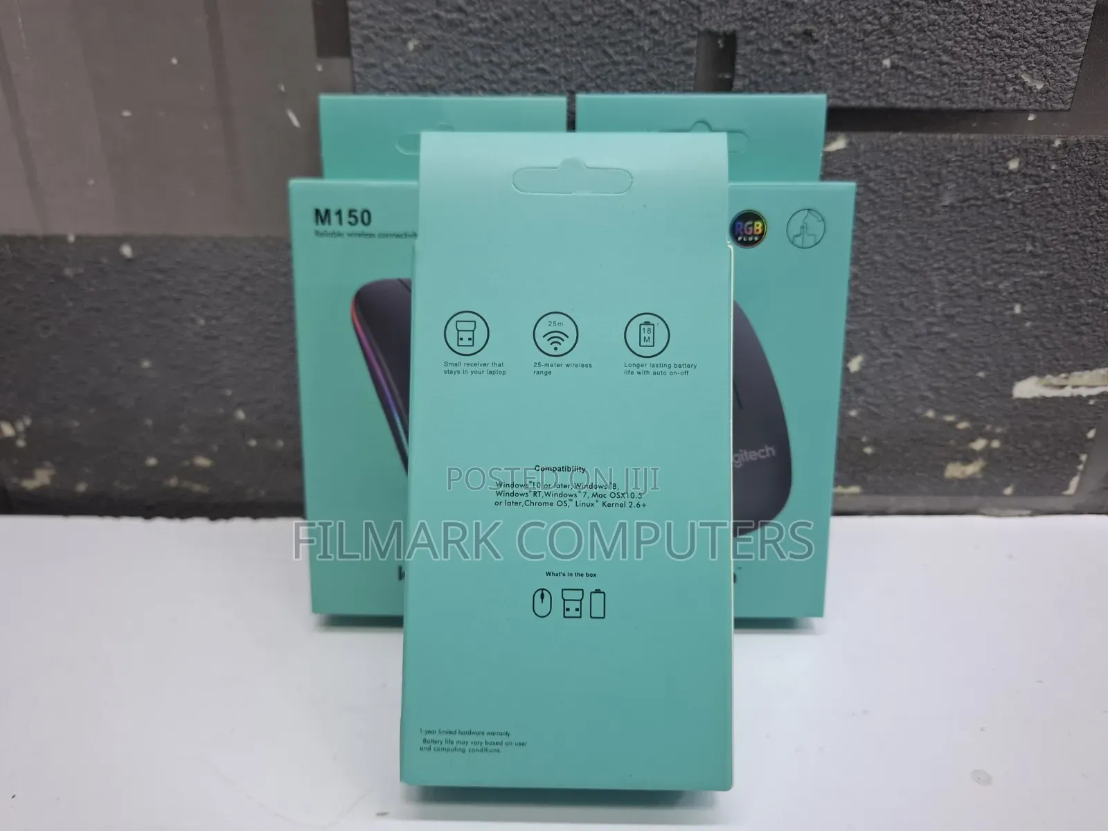 Logitech 150 Wireless Rechargable Mouse RGB Plus