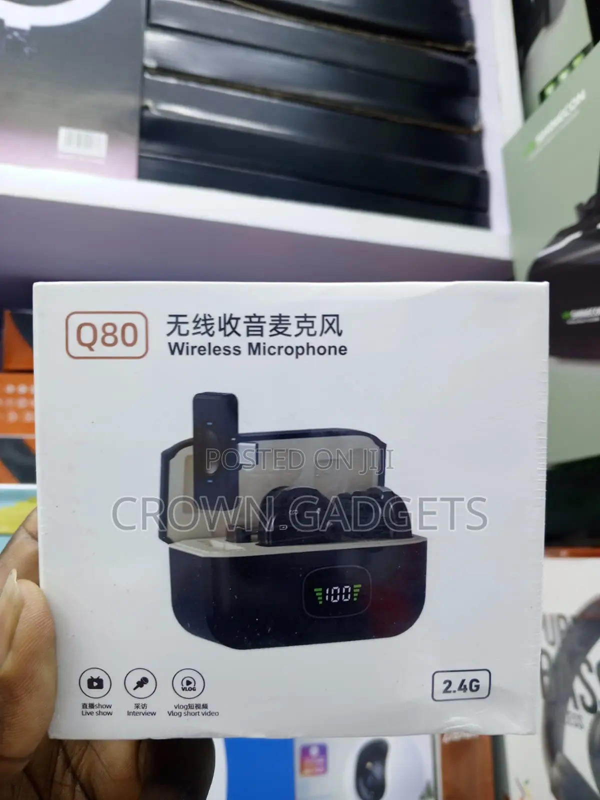 Q80 Dual Wireless Lavalier Microphone 2.4G With Charging Case