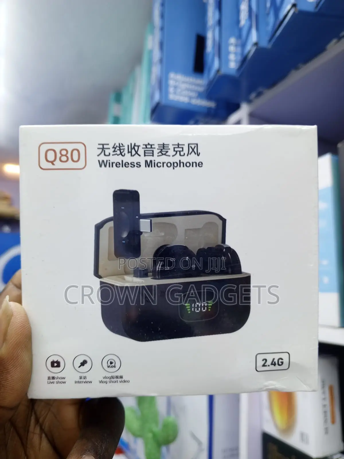 Q80 Wireless Lapel Mic With Smart Noise Cancellation LED Display