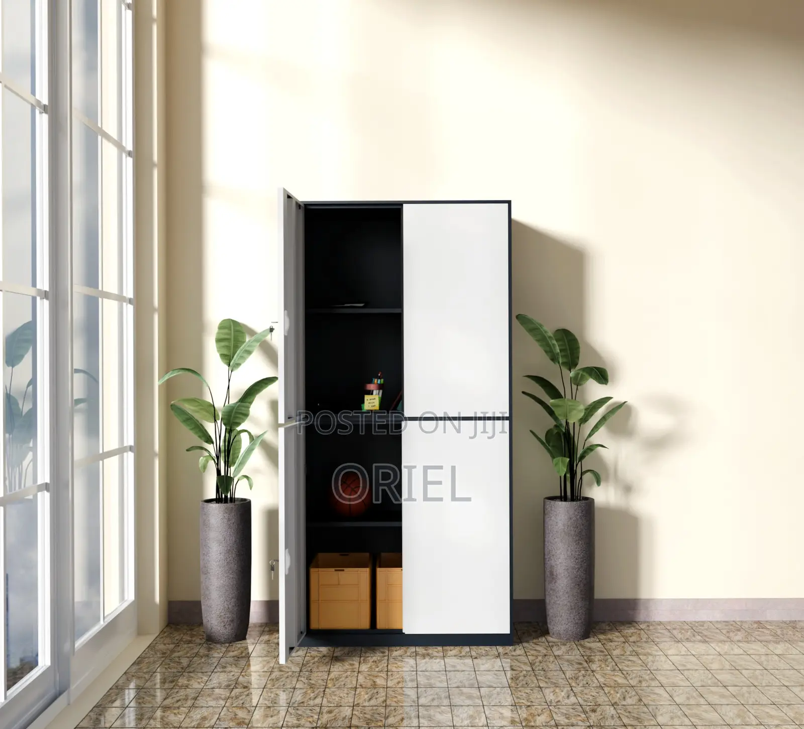 Office Cabinet : Office Steel 4 Doors File Storage Cabinet