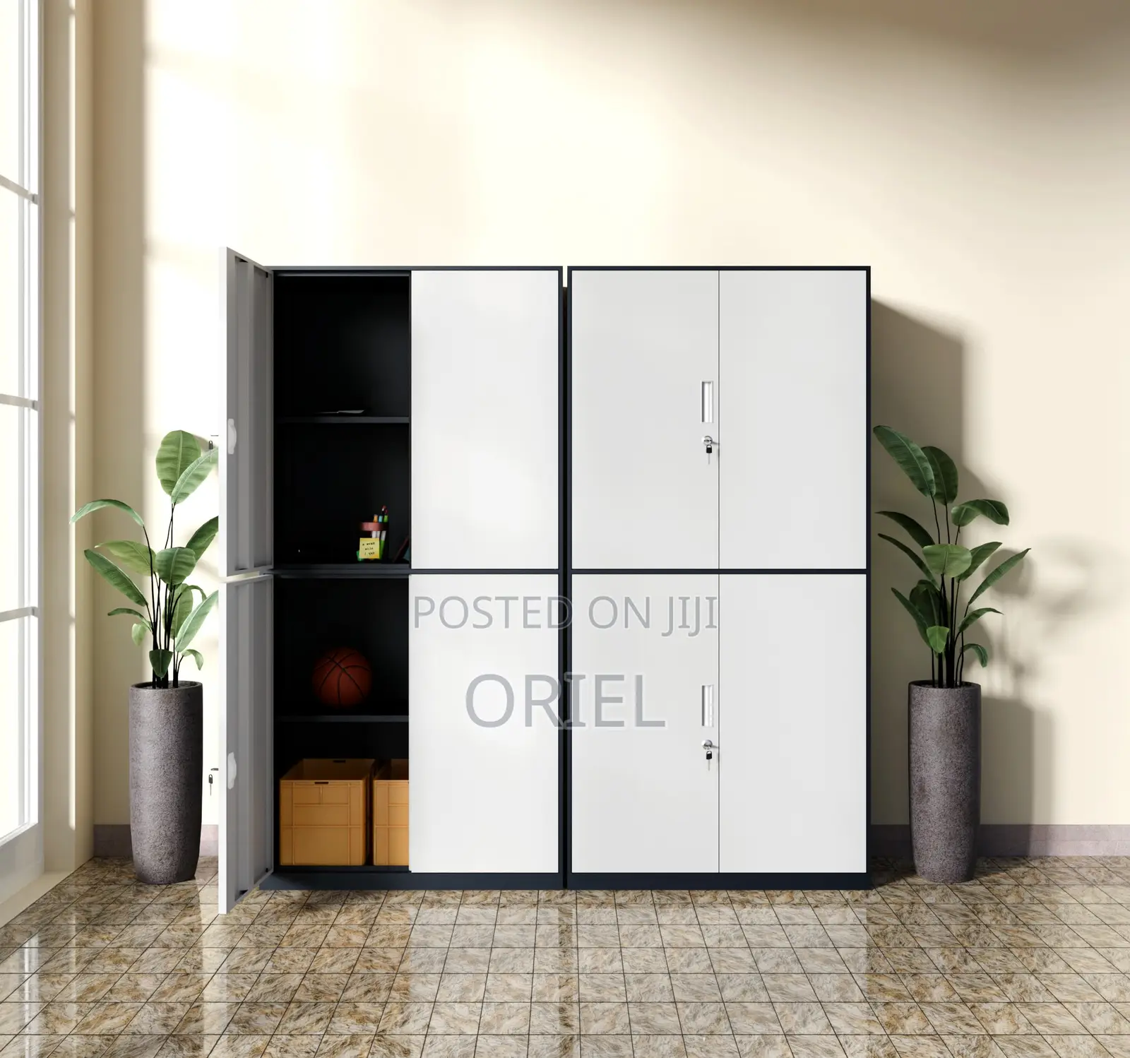 Office Cabinet : Office Steel 4 Doors File Storage Cabinet