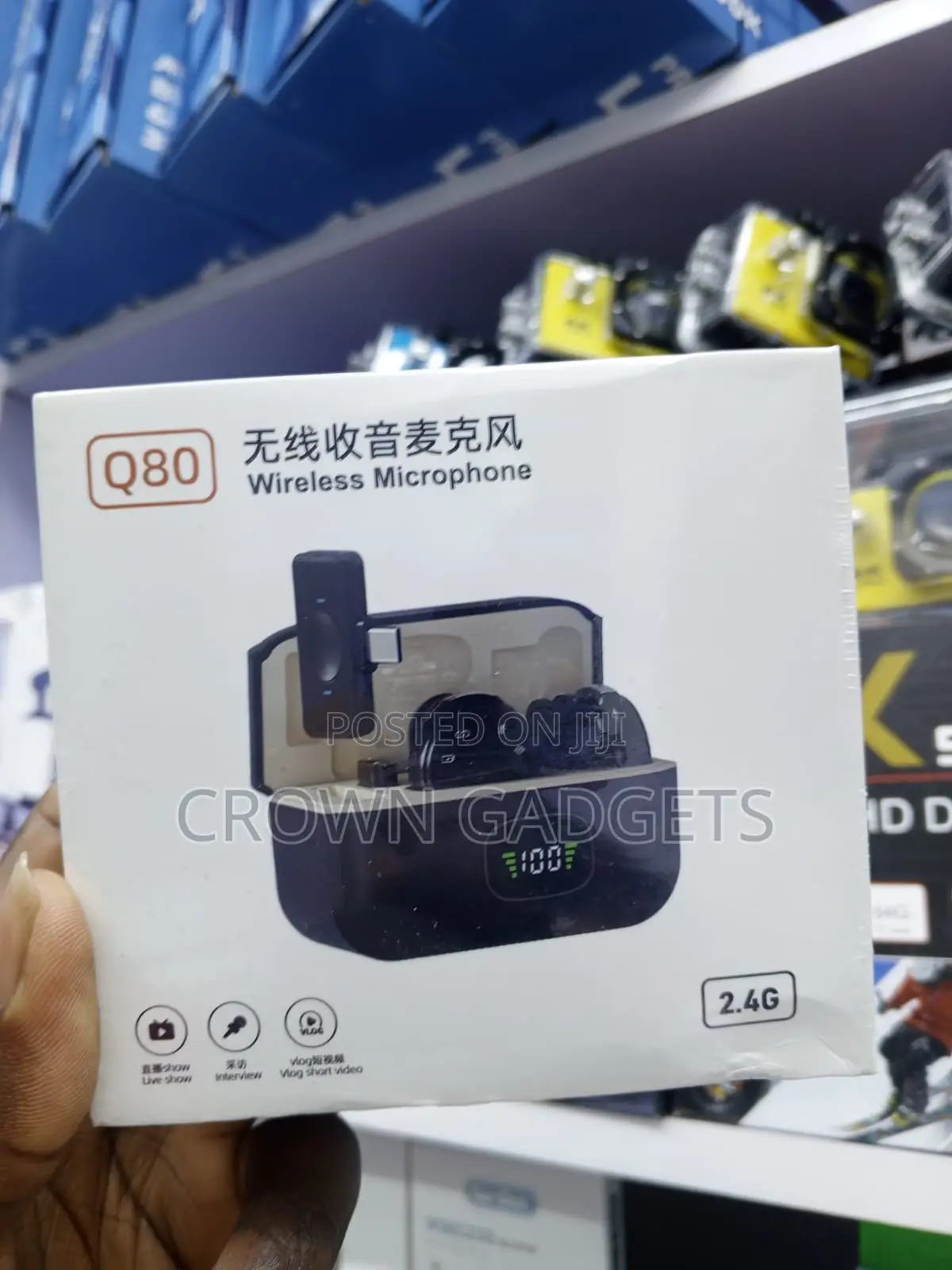 Q80 Wireless Lapel Mic With Smart Noise Cancellation LED Display