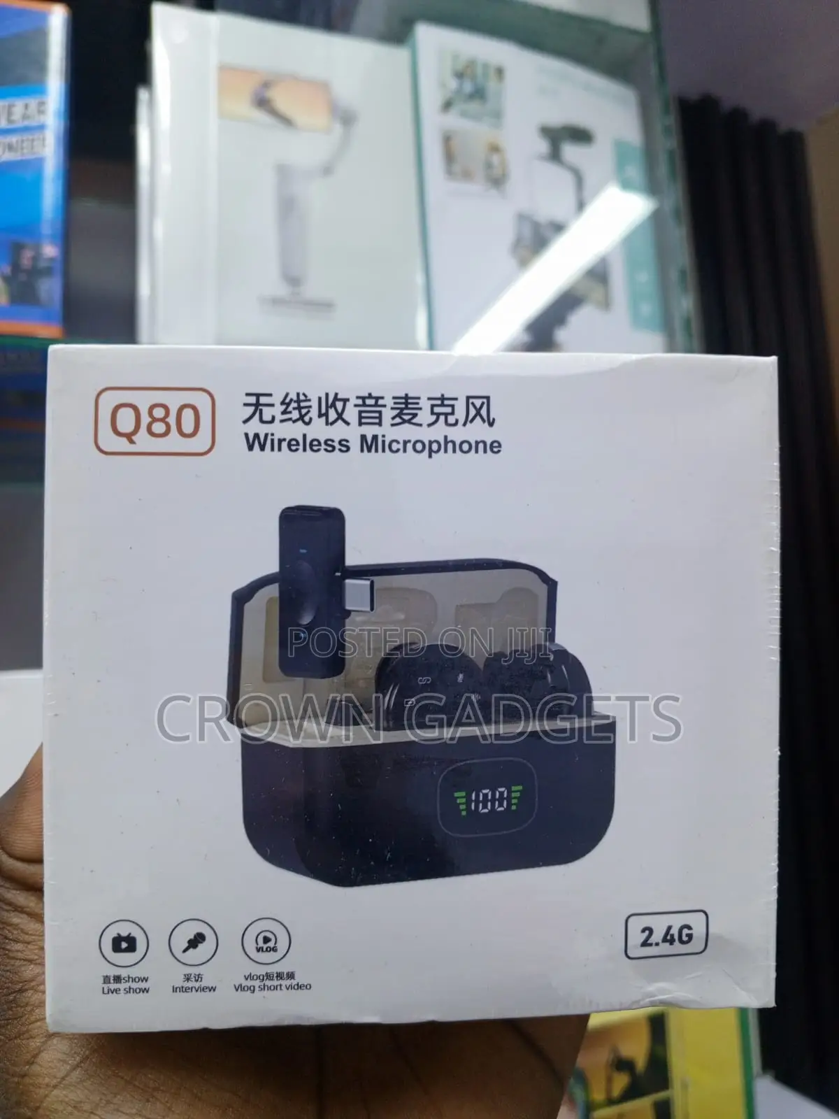 Q80 2.4G Wireless Lavalier Mic With Digital Battery Display