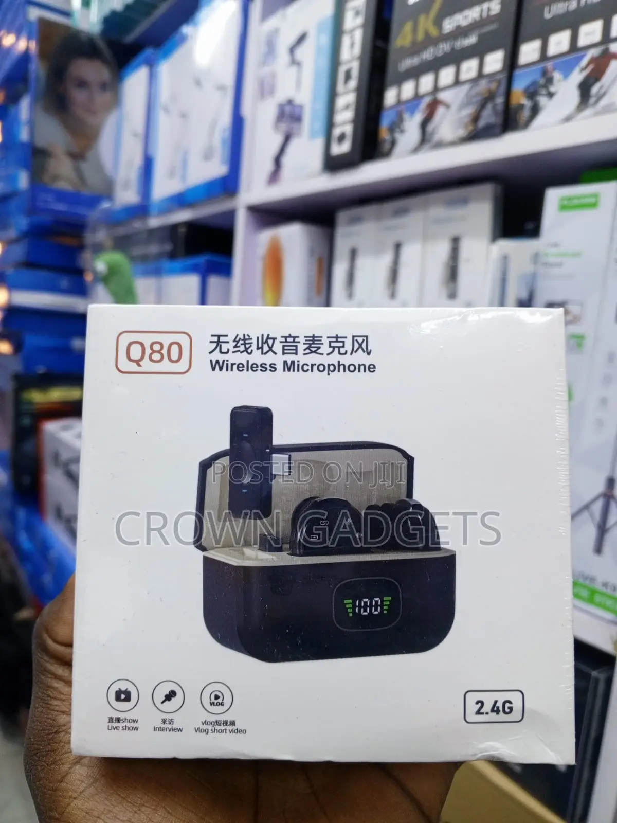 Q80 2.4G Wireless Lavalier Mic With Digital Battery Display