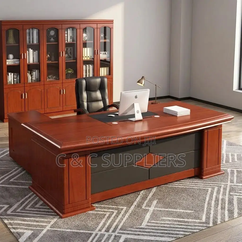 Executive 180cm Mahogany Boss Desk.