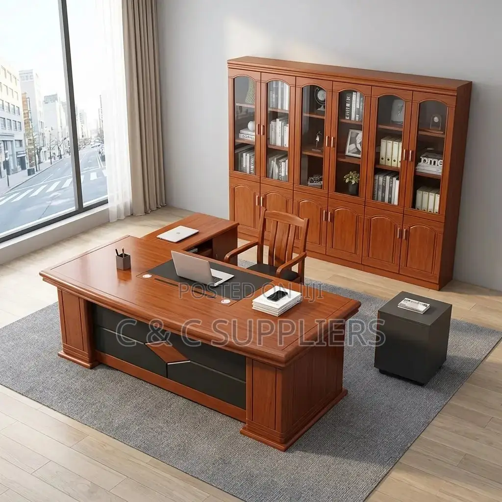 Executive 180cm Mahogany Boss Desk.