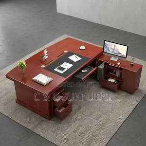 Executive 180cm Mahogany Boss Desk.