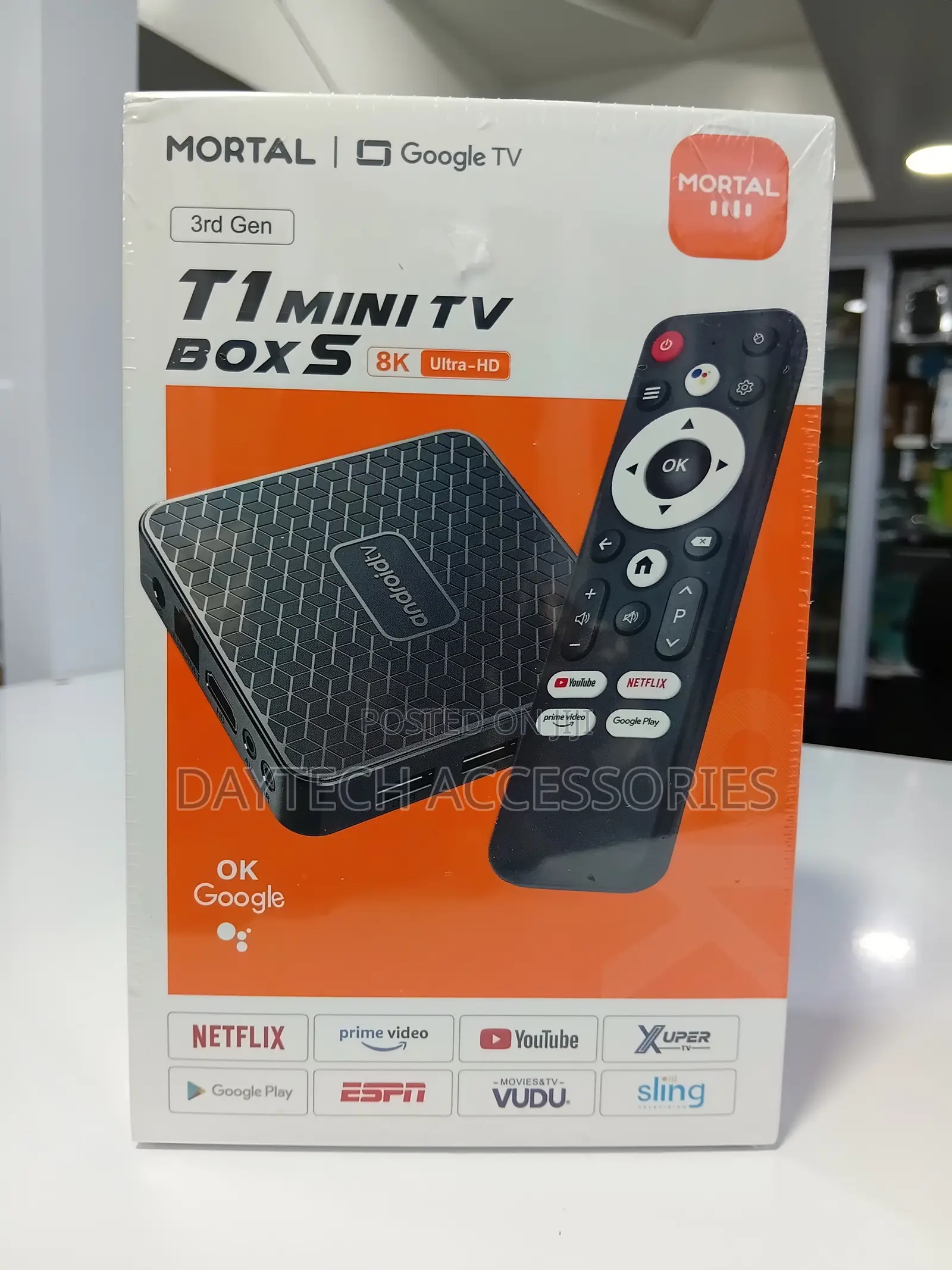 The Mortal T1 Mini TV Box S (3rd Gen) Google TV Android Box.