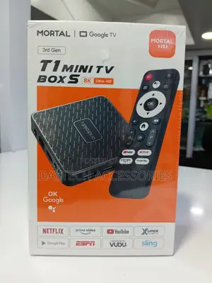 The Mortal T1 Mini TV Box S (3rd Gen) Google TV Android Box.