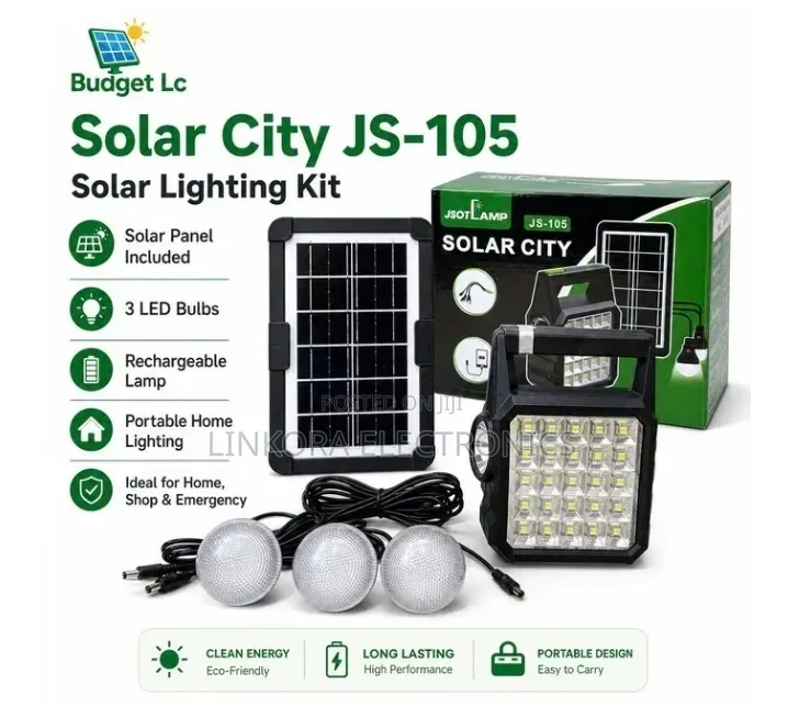 JSOTLAMP JS-105 Solar Lighting System With 3 LED Bulbs