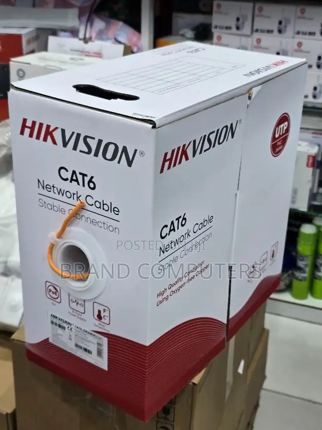 Hikvision CAT6 Pure Copper Ethernet Cable (305m) With PoE