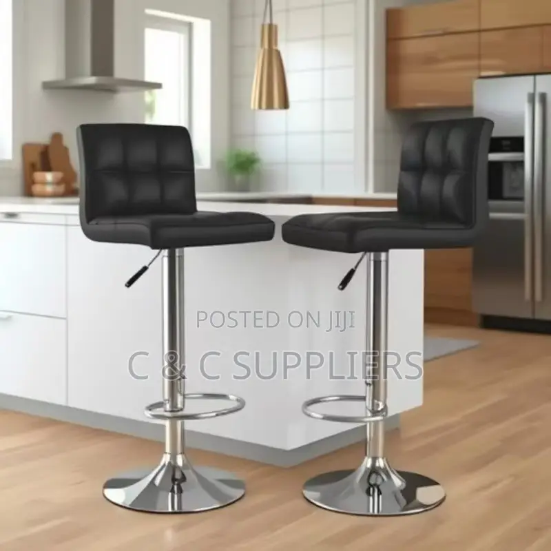 Leather Adjustable Counter Bar Stool.