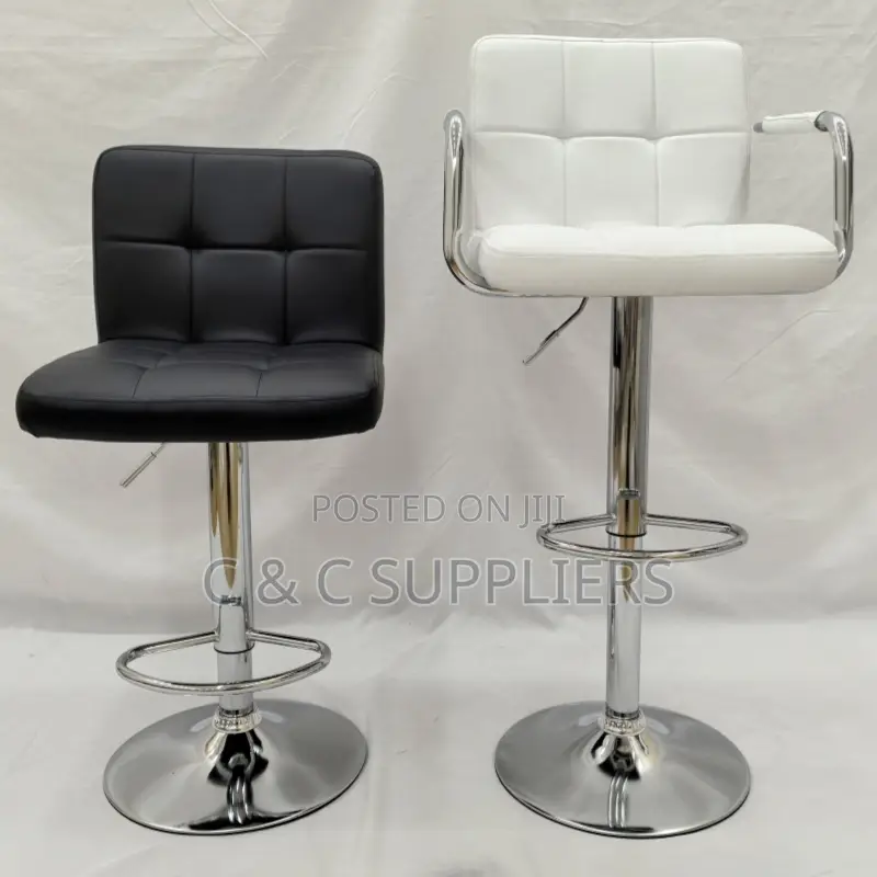 Leather Adjustable Counter Bar Stool.