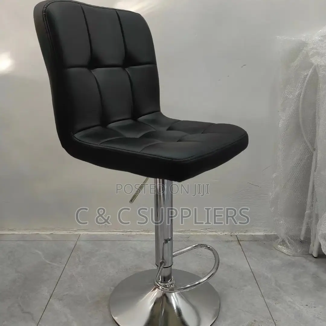 Leather Adjustable Counter Bar Stool.