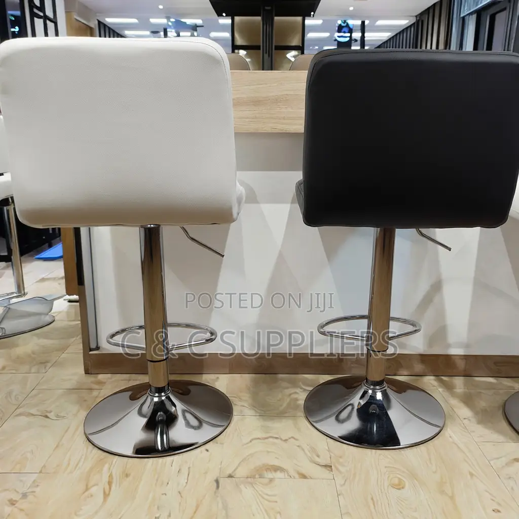 Leather Adjustable Counter Bar Stool.