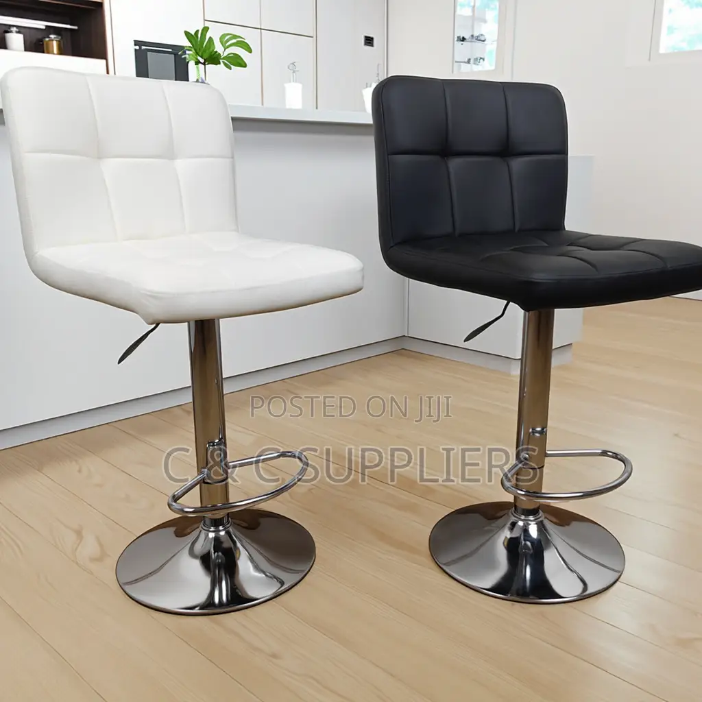 Leather Adjustable Counter Bar Stool.