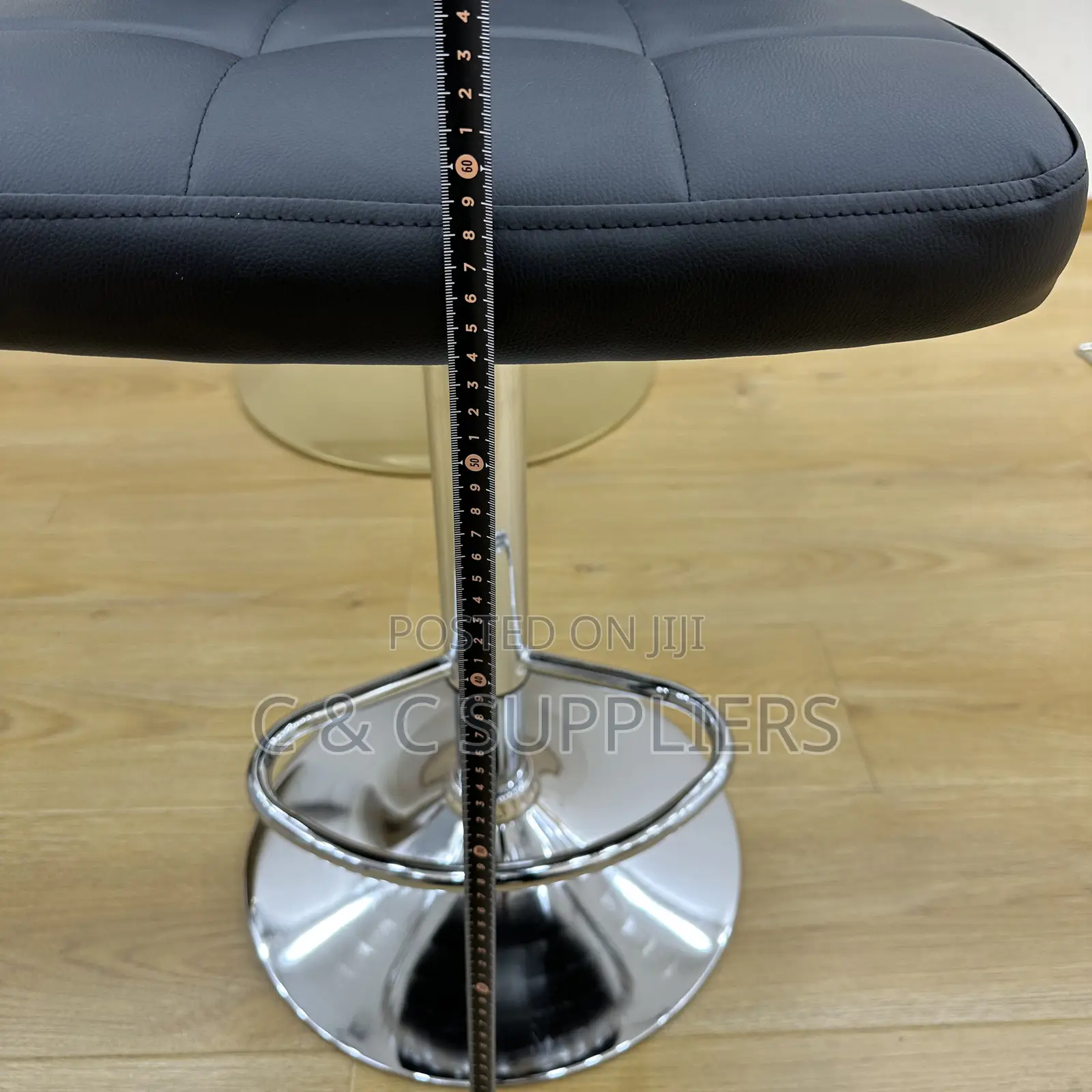 Leather Adjustable Counter Bar Stool.