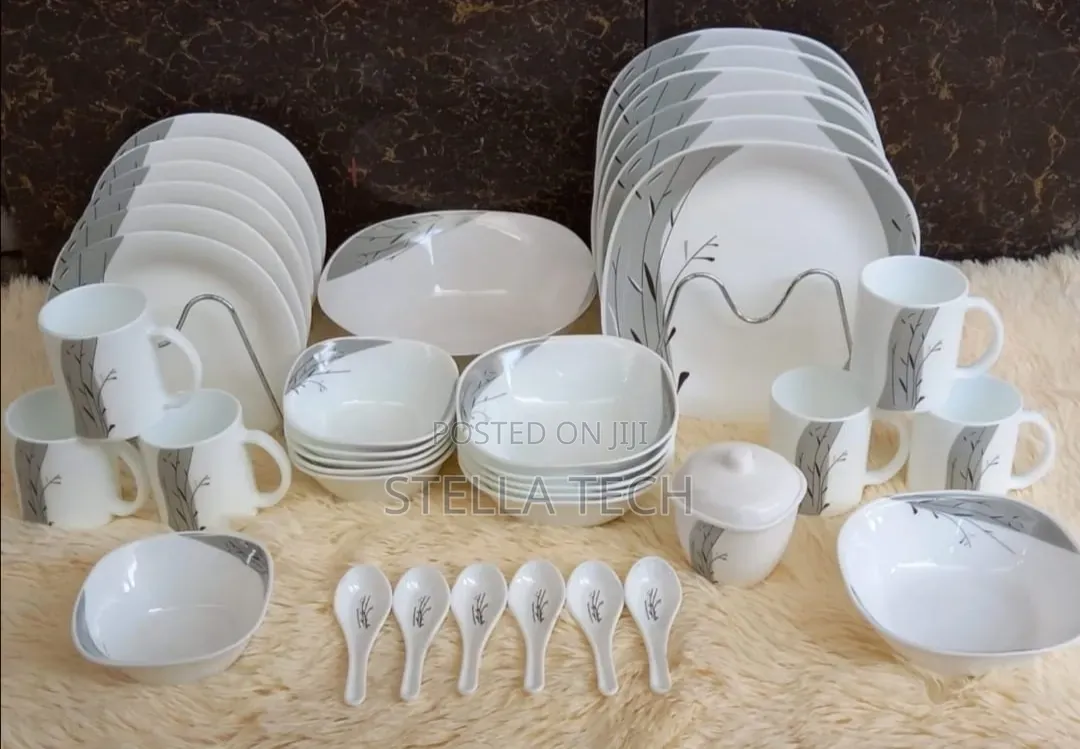39 Pieces Square Opal Glass Dinner Set