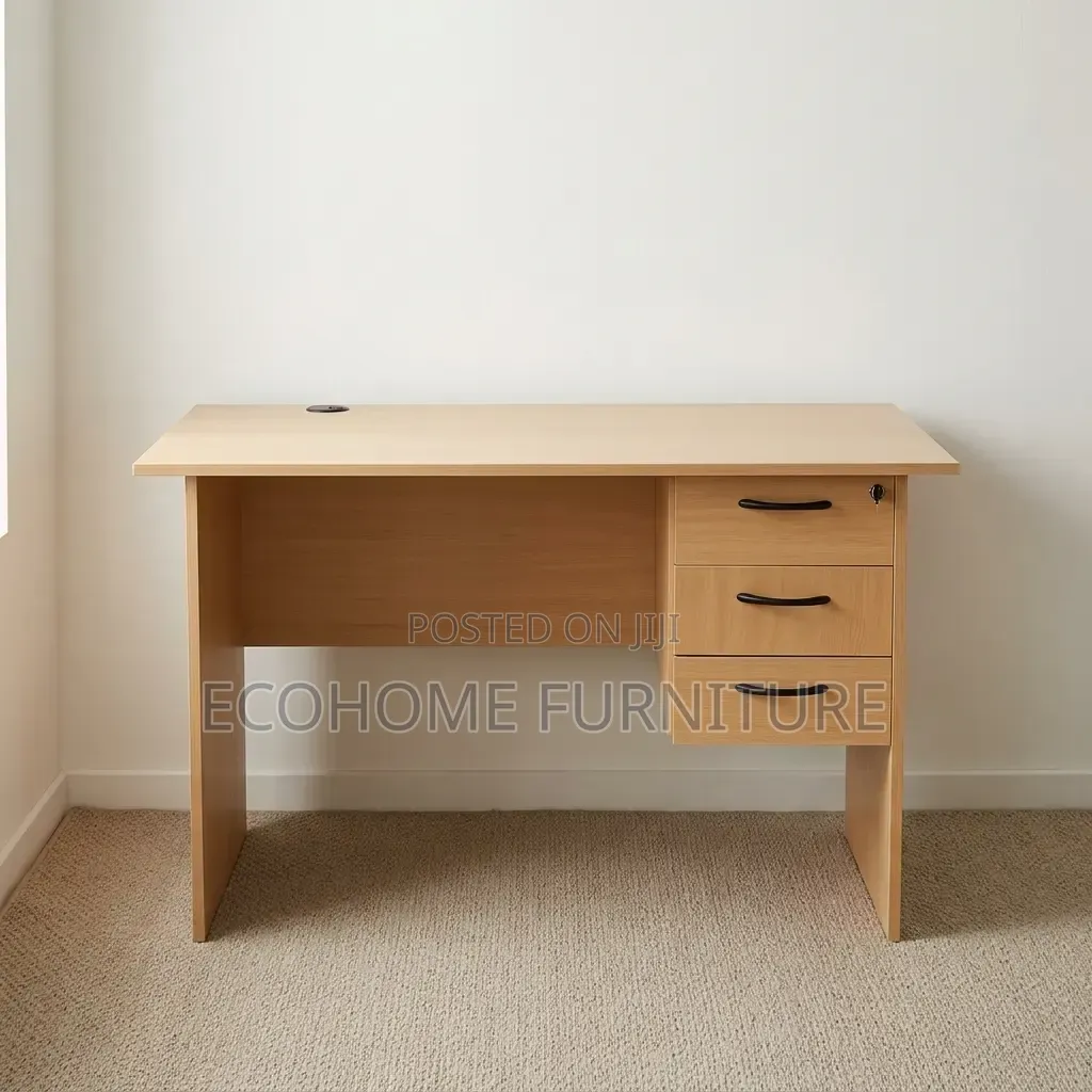 Office Desk – Wooden Workstation With Lockable Storage Drawers