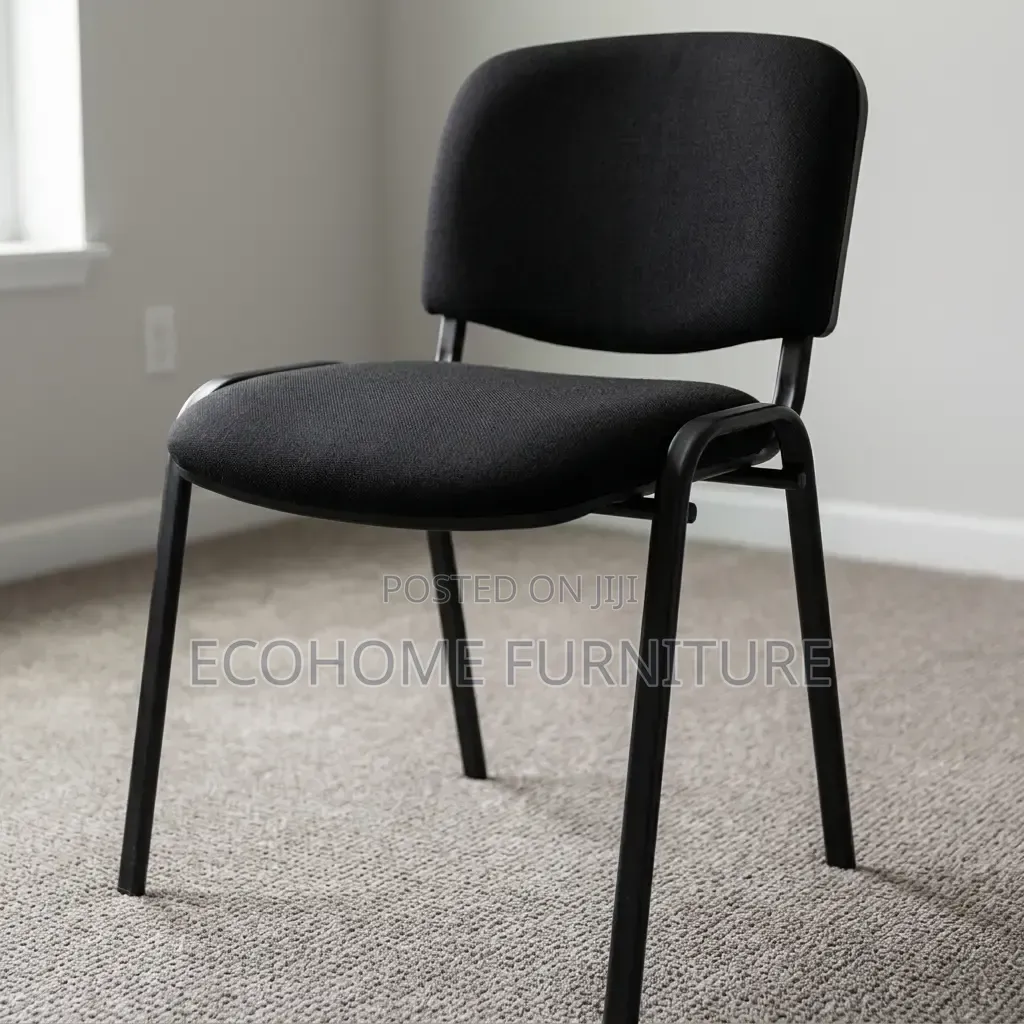 Visitor Chair – Black Fabric Padded Office Seat Tosca