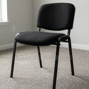 Visitor Chair – Black Fabric Padded Office Seat Tosca