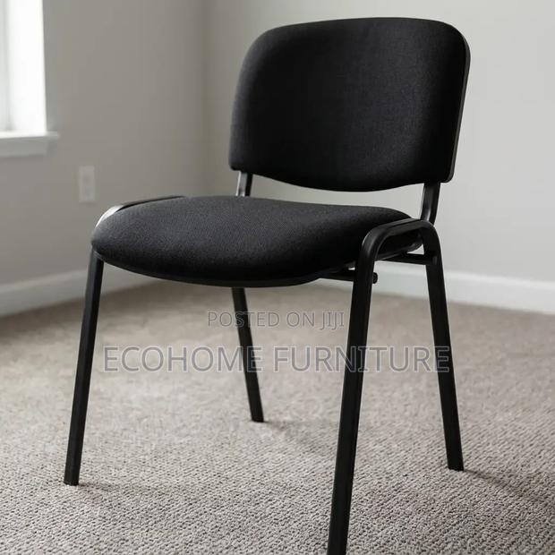Visitor Chair – Black Fabric Padded Office Seat Tosca