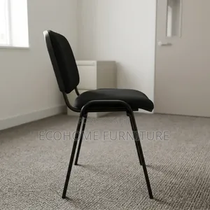 Visitor Chair – Black Fabric Padded Office Seat Tosca