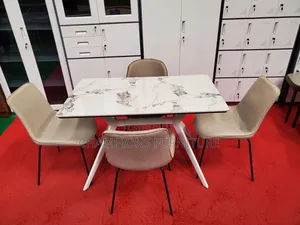 4 Fabric Seats Dining Set