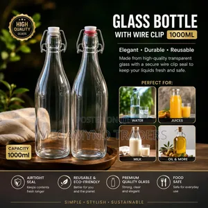 Glass Bottle 1000ml Air Tight / Beverage Glass Bottle
