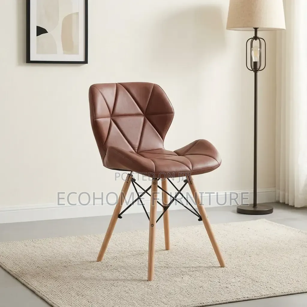 Accent Chair – Contemporary Brown Leather Lounge Seat