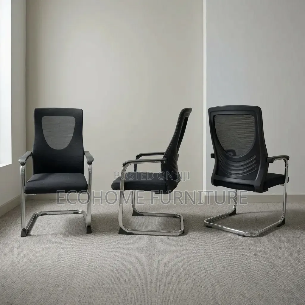 Visitor Chair – Black Mesh Reception Office Seat