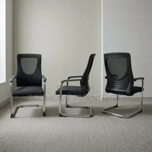 Visitor Chair – Black Mesh Reception Office Seat