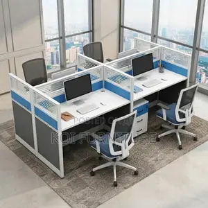 Office Workstation; Four Users MDF Office Organization MDF Workstation
