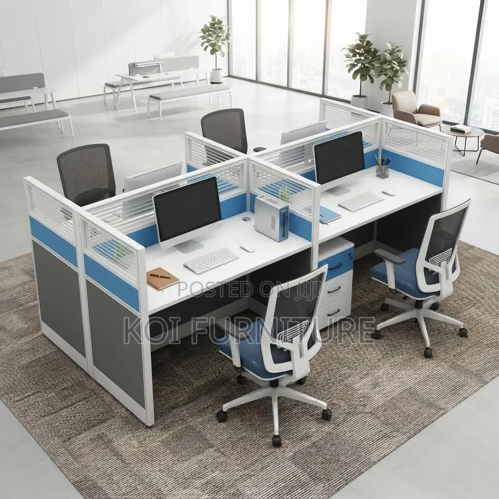 Office Workstation; Four Users MDF Office Organization MDF Workstation