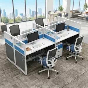 Office Workstation; Four Users MDF Office Organization MDF Workstation