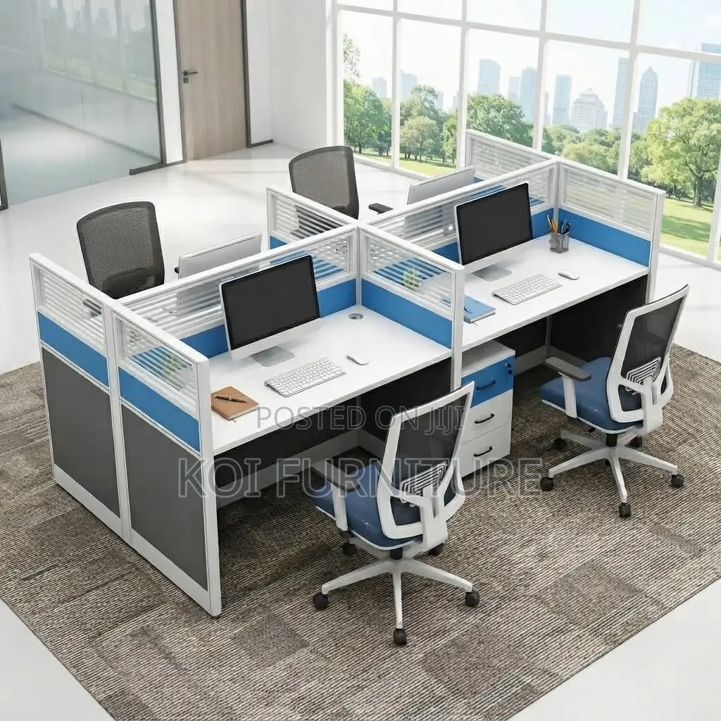 Office Workstation; Four Users MDF Office Organization MDF Workstation
