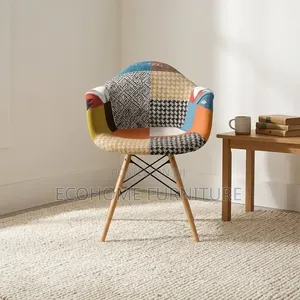 Accent Chair – Colorful Patchwork Fabric Armchair