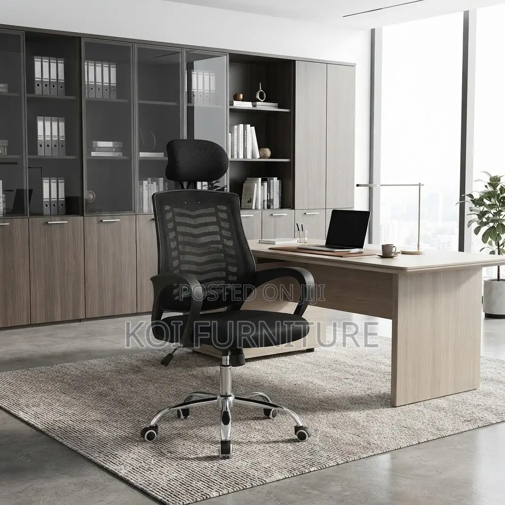 Office Chairs; Adjustable Long Height Headrest Mesh Office Chair
