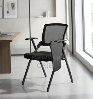 Office Chair : Black Mesh Office Training Chair With a Writing Pad