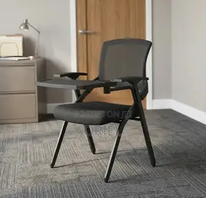 Office Chair : Black Mesh Office Training Chair With a Writing Pad