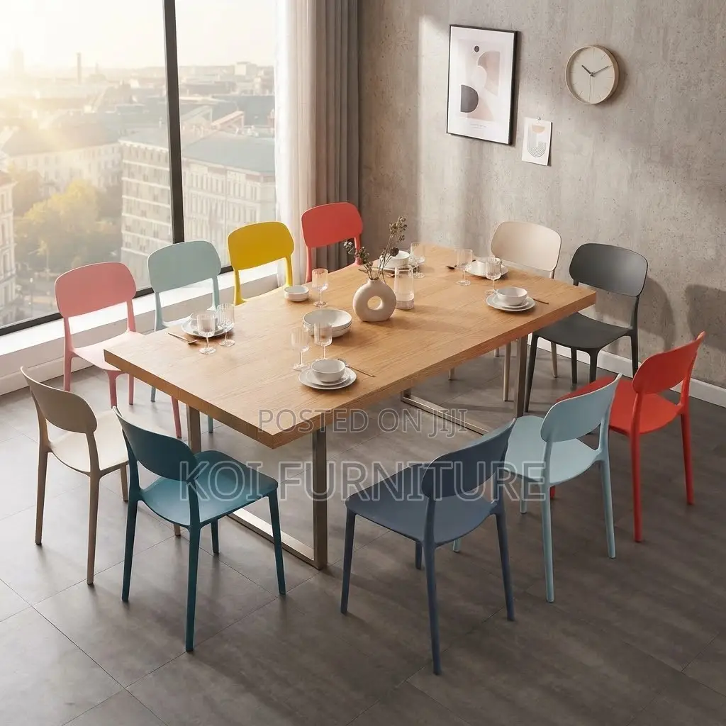 Dining Chairs; Colorful Modern Plastic Dining Chair